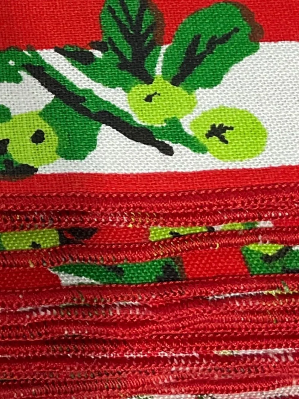 3/$14 Set of 12 Fabric Christmas Napkins Red Green and White